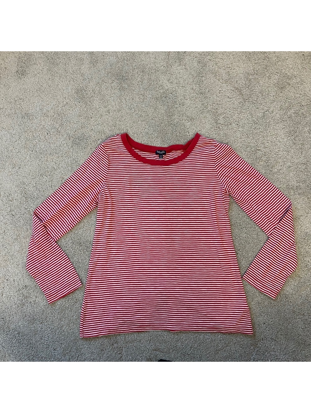 Splendid Women’s size M/L Red and White Striped Long Sleeve Button Back top